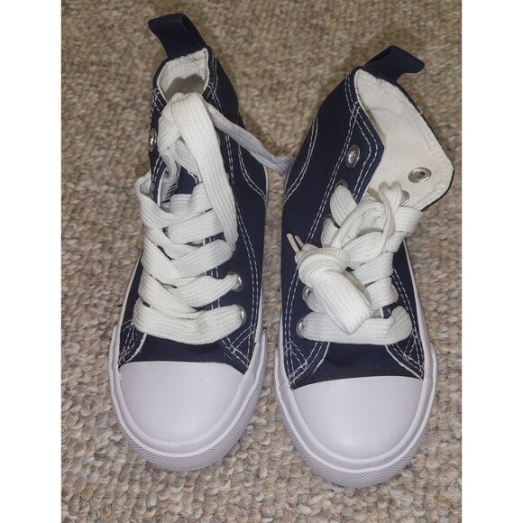 ZOOGS Childrens High-Top Canvas Sneakers -Blue - Children’s Size 9 - Picture 2 of 4